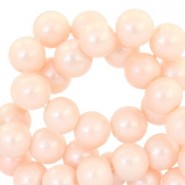 Glasperlen pearl glitter 8mm Pastellkorallen Pfirsich